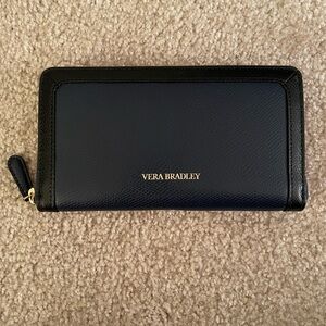 Vera Bradley Wallet Navy with Black Trim